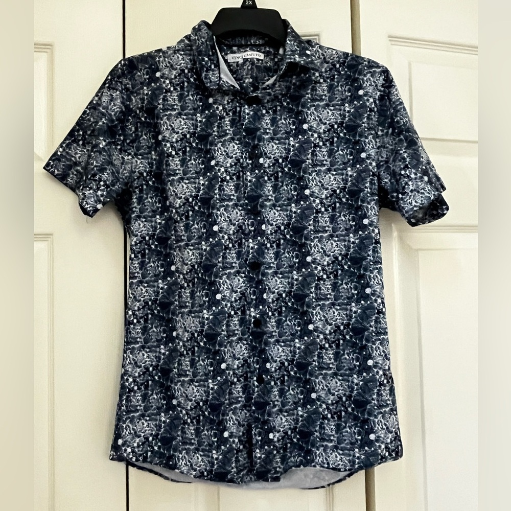 EUC - Vince Camuto - Blue Floral Button Down Shirt - Mens Size Small